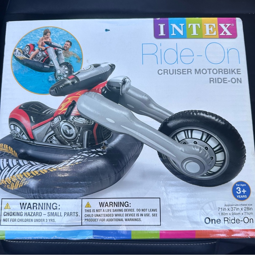 Intex Cruiser Motorcycle Inflatable Ride On Pool Toy Ages 3+ Beach Float